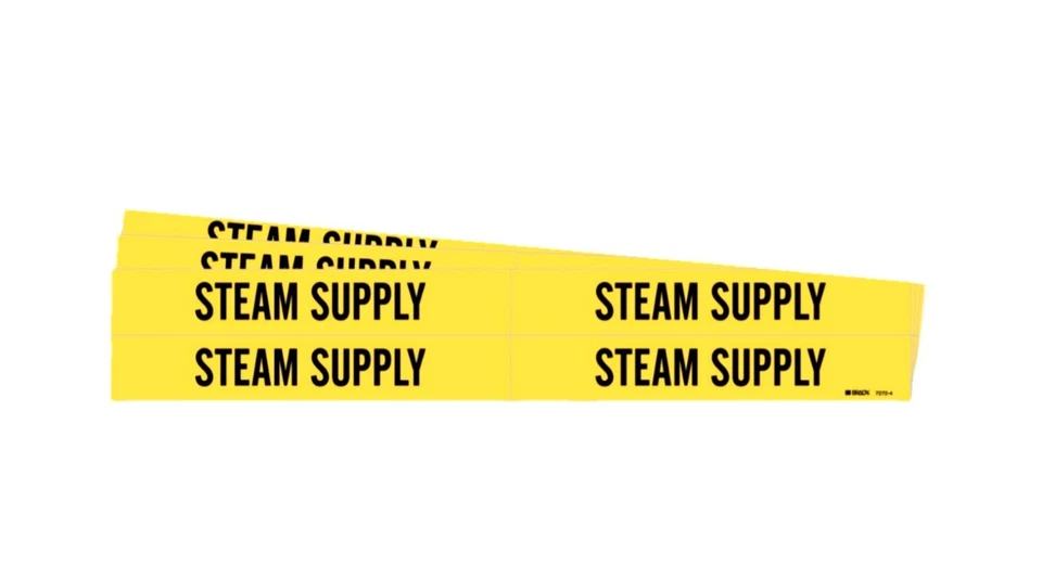 BRADY 7272-4, Self-Sticking Vinyl Pipe Marker (STEAM SUPPLY) 12 Total Markers - Image 1 of 1