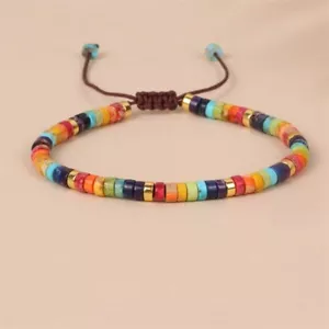 Sea Sediment Jasper 4mm Beads Healing Protection 7 Chakra Dainty Bracelet Gifts - Picture 1 of 4