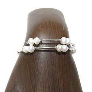Vantel Pearls Wrap Bracelet White Freshwater Cultured Bridal Birthstone Jewelry