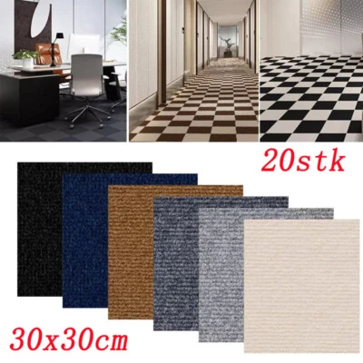 20 Stück Teppichfliesen Selbstklebend 30 x 30 cm Teppichboden Bodenbelag Fliesen - Bild 1 von 4