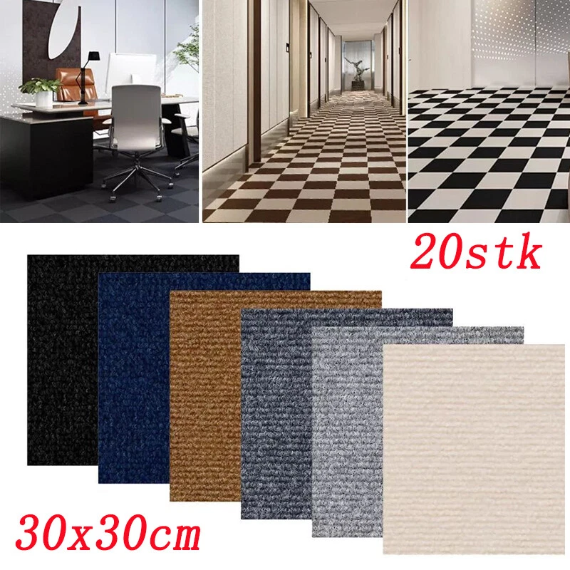 20 Stück Teppichfliesen Selbstklebend 30 x 30 cm Teppichboden Bodenbelag Fliesen - Bild 1 von 4