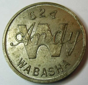 Vintage 1950s or Earlier Andy W 624 Wabasha Token St. Paul, Minnesota - Picture 1 of 3