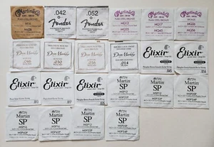 Mixed Lot of 22 Fender Martin Dean Markley Elixir Acoustic Guitar Strings - Picture 1 of 3