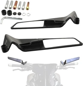 Motorcycle Rear View Mirrors, Compatible with Kawasaki Z400 Z650 Z900 Black - Picture 1 of 7