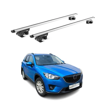 Portaequipajes plateado para Mazda CX-5 2013-2016 barras transversales de techo 2 piezas Foto 1 de 4