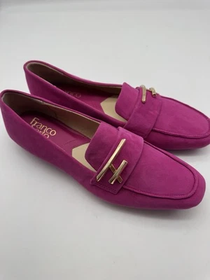Zapatos Mocasines Franco Sarto Rosa Cuero Gamuza Sin Cordones Mujer Talla 7.5 Foto 1 de 4