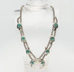 Handmade old pawn southwest Peyote Bird sterling silver turquoise coral necklace - Picture 1 of 4