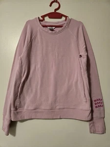 Athleta Girl Sweatshirt Hooded Sz M 10 Long Sleeve Hoodie muted Pink School - Picture 1 of 9
