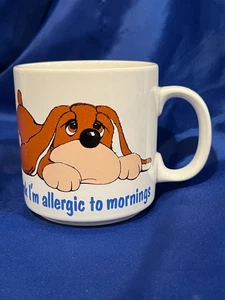 Samuel Spaniel Hund Tasse I think I'm Allergic to Mornings RUSS Made in Korea Vintage - Bild 1 von 8