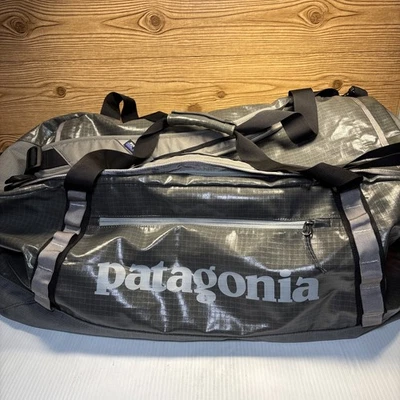 Patagonia Black Hole 90L Duffel Bag Grey Travel Water Resistant Backpack - Image 1 of 4