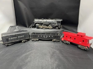 Lote de tren de vapor Lionel 1110 Scout con góndola 1002, ténder y 1007 caboose - Imagen 1 de 17