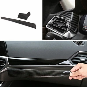 For BMW 3 Series 2019-23 ABS Carbon Fiber Inner Console Dashboard Strip Trim 2P - Picture 1 of 9