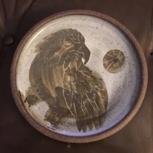 Ellice Johnston small plate pottery Crow Raven 7” - Picture 1 of 6