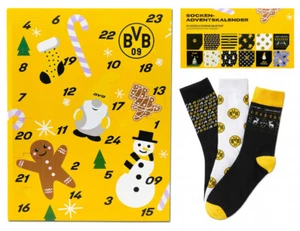 Borussia Dortmund Socken Adventskalender 12 Paar Weihnachtssocken Gr. 39-44 unis - Bild 1 von 5