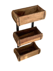 Wandregal Ziegelform 3er Wanddekoration Altholz - Bild 1 von 5