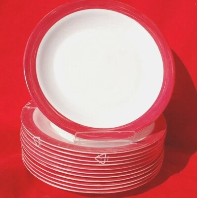 Arcoroc Cepillo Cereza 9" Borde Plato Sopa Cereza y Blanco Lote de 12 S7978 Foto 1 de 4