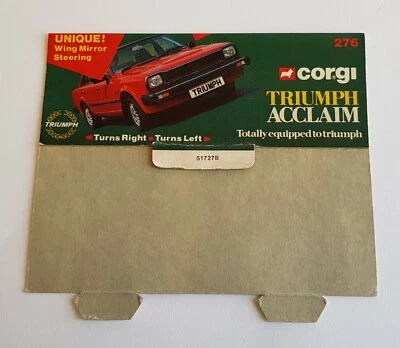Molto Raro Corgi Giocattoli,No. 276,Triumph Acclaim - Superbo Quasi Nuovo Stato - Immagine 1 di 2