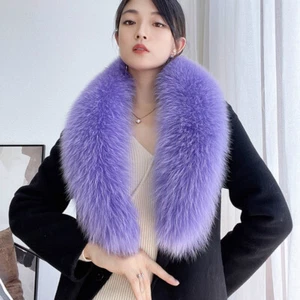 Para mujeres Natural Real Cuello de Piel de Zorro Invierno Cuello Cálido Bufanda Moda Bufandas Mantón - Imagen 1 de 30