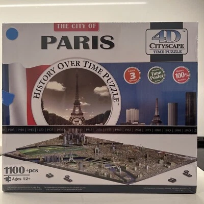 NEW  The City Of Paris History Over Time 4D Cityscape Puzzle  1100+ Pieces - Image 1 of 3