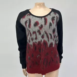 Maison Scotch Women's Sweatshirt 3 8 Medium Fuzzy Knit Cotton Wool Animal C4-21 - Picture 1 of 6