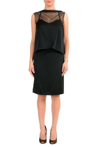 Abito da donna senza guaina Maison Margiela 1 seta nero senza maniche US S IT 40