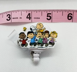 PEANUTS FRIENDS Badge Reel, Peanuts, Dog gift, Teacher, Nurse badge reel, - Picture 1 of 2