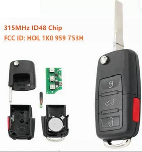 keyless entry remote for Volkswagen VW EOS 2010 id48 Car Flip Key Fob Control - Picture 1 of 10