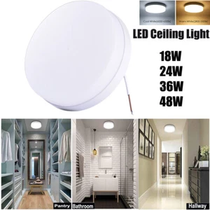 LED Ceiling Light Bright Down Panel Wall Kitchen Bathroom Lamp Cool White Round - Picture 1 of 38