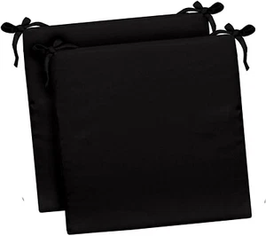 Juego de 2 cojines de asiento de silla de comedor de espuma RSH Decoración al aire libre, 17"" x 17"" x 2"" negros - Imagen 1 de 5