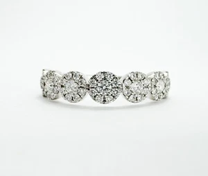 A. JAFFE 14K White Gold 3/8 ctw Diamond Wedding Stackable Band Ring sz6 N76 - Picture 1 of 14