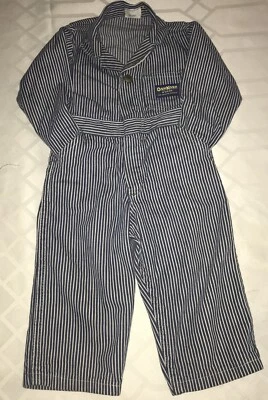 RARE Vintage 40’s/50’s OshKosh B’Gosh Hickory Striped Childrens Coveralls Union - Photo 1/4