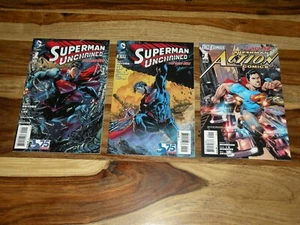 Superman Unchained #1 #1 2013 JIM LEE BUNDLE + ACTION COMICS #1 2011 ~ DC Comics - Picture 1 of 6