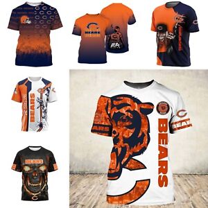 Chicago Bears Men's T Shirt Summer Casual Short Sleeve Tee Top Fans' Gift S-8XL