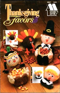 Thanksgiving Favors, Annie's Attic Leaflet 8B047 Turkey Pilgrims Indian Crochet - Picture 1 of 1