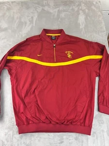 Nike Windbreaker Jacket USC Trojans Clima-fit Mens L Authentic 1/4 Zip Pullover - Picture 1 of 14