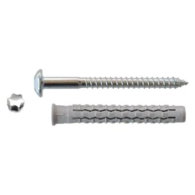 TASSELLO NYLON LUNGO DIAMETRO 10 X 80 100 120 135 160 FISSAGGI TESTA BOMBATA - Immagine 1 di 4