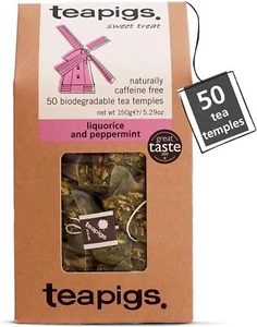 Teapigs Liquorice and Peppermint Tea Made with Whole Flowers (1 Pack of 50 Tea B - Picture 1 of 7