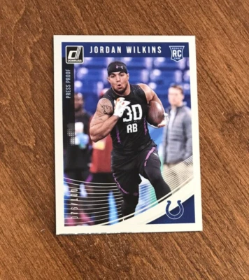 Jordan Wilkins 2018 Donruss Press Proof Rookie #381 Ole Miss Colts /100 RC - Image 1 of 2