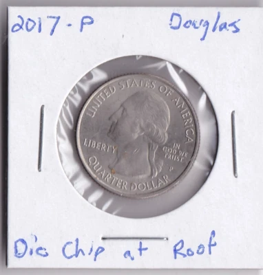2017-P Frederick Douglass Quarter Die chip at roof. - Image 1 of 4