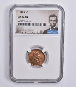 MS66 RD 1944-S Lincoln Wheat Cent NGC Special Lbl - Picture 1 of 5