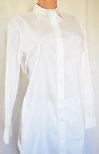 LAFAYETTE 148 WHITE COTTON LONG SLEEVES POINT COLLAR SHIRT SIZE 8 - Picture 1 of 1