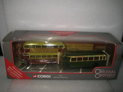 2 x 1/76 CORGI OMNIBUS AEC REGENT & BRISTOL L5G BRIDGES & SPIRES SET    #97097 - image 1 of 4