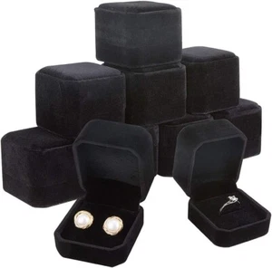 10Pack Velvet Ring Boxes Jewelry Earring Gift Boxes Wedding Proposal Wholesale - Picture 1 of 7