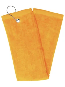 Gelbgold Tri-Fold Golf, Handtuch mit Öse & Haken 100% Baumwolle 16"x26" - Bild 1 von 1