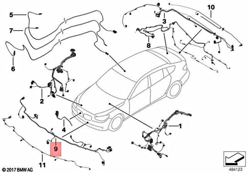 Genuine BMW 5 Series F10 F11 Front End Wiring Harness 9232531 OEM  