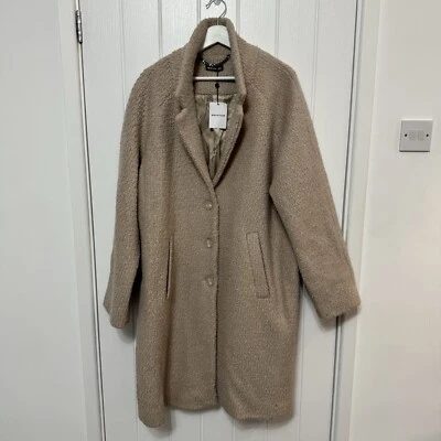 Abrigo bocal de lana Whistles Anita para mujer talla UK 20 NUEVO CON ETIQUETAS PRECIO DE VENTA SUGERIDO POR EL FABRICANTE 279 £ champán Foto 1 de 4