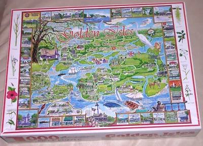 Complete 1997 HTF Golden Isles Georgia Islands GA 1000 Piece Puzzle Map Pc - Image 1 of 4