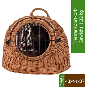 Katzenkorb aus Weide Transportkorb Weidenkorb Transportbox Korbhöhle Katze Hund - Bild 1 von 5