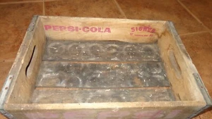 VINTAGE 1982 PEPSI-COLA Wooden Soda Pop Crate Carrier Rough Wood Box Cincinnati - Bild 1 von 11