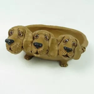 1977 Dave Grossman Clay Dog Planter Rare - Picture 1 of 6